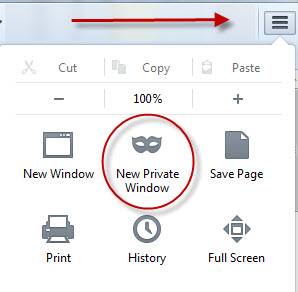 Firefox private window