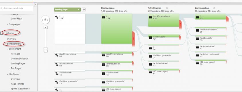 Google Analytics Behavior Flow